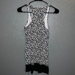 DIVA Abstract Animal Print Racerback Tank Top with Lace Trim Women's Size Large Black Photo 1