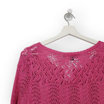 American Vintage Vintage Cheryl Nash Woodridge Y2K Neon Pink Crotchet Long Sleeve Top L Photo 6