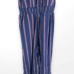 Universal Threads UNIVERSAL THREAD Blue Red Striped Sleeveless Jumpsuit Photo 5