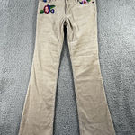 Toui Jeans Women Juniors 3 Floral Embroidered Corduroy Flare Leg Pants‎ Size 23 Photo 0
