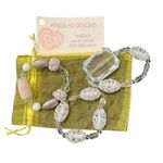 NWTâAngelas Designs set of 3 stretchy bracelets w/clear white silverâtanâbeads Photo 0