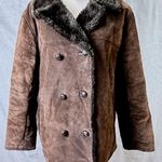 Camera Collection Brown Leather Coat Faux Fur Lined XL Photo 0