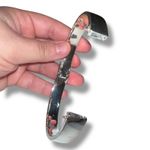 Ralph Lauren Vintage RLL Lauren  Bangle Bracelet Cuff Magnetic Close Silver Tone Photo 3