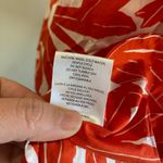 Anthropologie  Whit Two Off The Shoulder Red & White Banana Leaf Pattern Size XS Photo 7