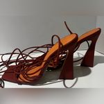 Oh Polly  Bound to You Leatherette Lace Up Heels Sandals in Terracotta Size‎ 8.5 Photo 11