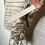 Caslon  Beige Striped Short Sleeve Drawstring T-Shirt Size XS in Oatmeal Photo 8