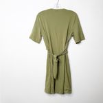 Lululemon | Cotton Wrap Front T-Shirt Dress in Bronze Green Sz. 8 Photo 3