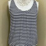 💛 navy and white striped tank top Blue Size L Photo 0