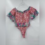 Rococo‎ Sand Nesh Orange Blue Ruffled Swimsuit size small Pink Photo 4