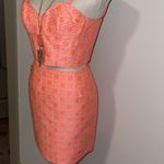 Gianni Bini  2-Piece Floral Neon Pink Pencil Skirt & Adjustable Top SET Size 0 Photo 10