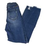 KanCan Dark Wash Skinny JEANS Women's 26 High Waisted Ripped Hem Distressed NWOT Blue Photo 6