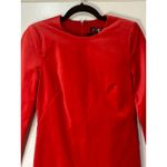 J.Crew  Long-Sleeve Shift Dress Red Stretch Luxe Velvet Size 2 NWT Holiday Dress Photo 3