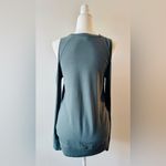EXPRESS Wild At Heart Cold Shoulder Sweatshirt Dark Sage-Gray Size S Photo 5