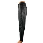 Only Emily Women's Black Faux Leather Vegan Slim Straight Crop Trousers Pants M Photo 1