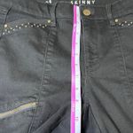 White House | Black Market The Skinny Ankle Jeans Womens 4 Black Studded Zippers Photo 10