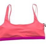 DKNY Bikini Top Stretch UV Protection Removable Cups Colorblock Pink Purple M Photo 2