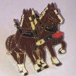 Independent Order of Odd Fellows Daughters of Rebekah Horse Team Enamel Pin Brown Photo 0