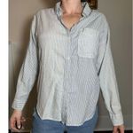 American Eagle  Striped Oversized Oxford Button-Up Shirt Size XS Photo 0