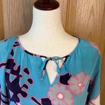 Yumi Kim 100% Silk Blue Floral Print Blouse Top Small Photo 3