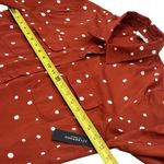 Liverpool NEW  Rust and White Polka Dot Long Sleeve Button Up Blouse Size M Photo 9