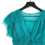 Free People  Making Me Smile Top Teal Mesh S Photo 1