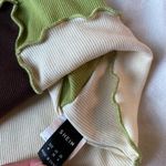 green cream and brown patchwork inverted seams color blocked tank top Size M Photo 7