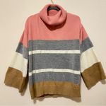 H by Halston Halston striped colorblock turtleneck pullover sweater, sz M oversized, NWOT Photo 5