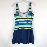 Clean Water XL Swimsuit Dress Blue Striped One Piece Skirted Briefs Bra 678 Photo 1
