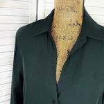 ZARA  V Neck Button Front Shirt Blouse Dark Green Small Long Sleeve Photo 4
