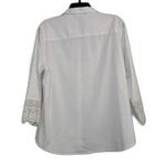 Sharagano White Button Down Collared Top Size XL Photo 1