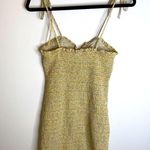 Storia Yellow Ditsy Floral Sweetheart Neck Smocked Mini Dress M Photo 7