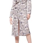 PINKO White Blue Panther Print Long Sleeve Midi Dress Size 8 Photo 1
