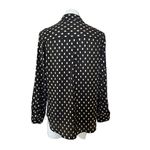 Who What Wear  Women's Black/Gold Polka Dot Button Down Blouse Size M Photo 5