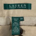 Ralph Lauren NWT Lauren  100% Linen Trousers 16W Tan Khaki Beige Pant Euro Summer Photo 8