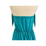 VTG T PARTY 90s Y2K Indie Turquoise Fringe Mini Strapless Dress Boho Festival L Blue Size L Photo 8