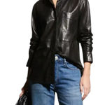 Rag and Bone Rag &‎ Bone Jack Leather Button Down Shirt Blouse Shacket Black Sz XS NWT $795 Photo 0