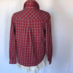 BDG red and gray flannel shirt with lace hem xs Photo 4