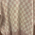 T Tahari  Size Medium Pink and White Checker Print Sweater New With Tags Photo 2