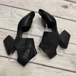Eileen Fisher Arts Black Tumbled Leather Heeled Sandals Size 10 Photo 2