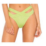 ONIA Isla Crisscross Bikini Bottom High Waisted Cutout Sharp Sea Green Size S Photo 1