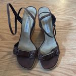 Calvin Klein Catherine Women's Brown Leather Wedge Sandals size 8 Photo 1