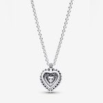 Pandora  sparkling heart halo pendant necklace sterling silver women’s luxury‎ Photo 1
