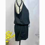 LBLC the Label Lauren Romper Drawstring Waist Pockets Black L Size L Photo 11