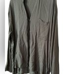 Young Fabulous and Broke Army Olive Green Button Down Blouse Long Sleeve Large L Photo 3