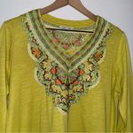 John Mark Boho Forest‎ Fairy Preppy Embroidered Three Quarter Sleeve Blouse Photo 1