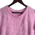 ZARA  Women Cropped Top L Pink Crew Neck Faux Fur Fuzzy School‎ Girl Festival Y2K Photo 8