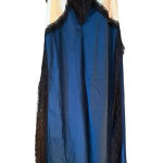 Intimately Free People night gown full length w/lace L satin feel sexy feminine Blue Size L Photo 0