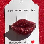 New Red Hot Lips Glitter Hair Clip Photo 5