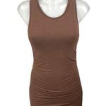 Aritzia  Babaton Brown Ruched Sleeveless Racerback Mini Bodycon Tank Dress Sz XS Photo 0