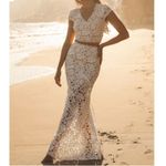 White Lace Maxi Skirt & Crop Top Set, Women's Size L Size L Photo 6